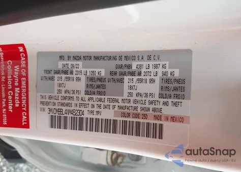 2022 Mazda Cx-30 Select from USA, damaged, VIN 3MVDMBBL4NM452304